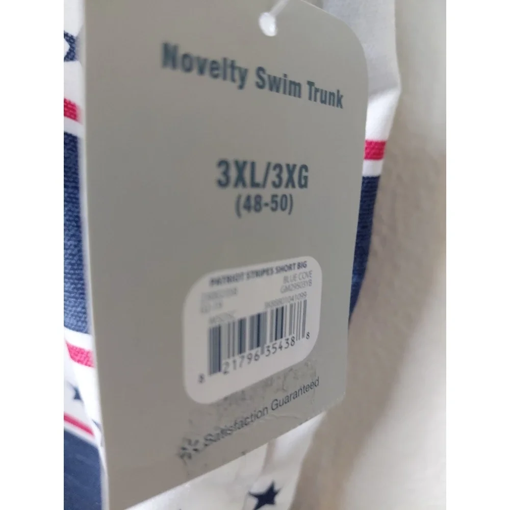George Swimming Trunks Sz 3XL Red White& Blue Patriotic 4th Of July‎ Net Lined